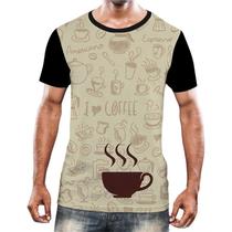 Camisa Camiseta Estampas Eu amo Café Coffee Grãos Arte HD 18