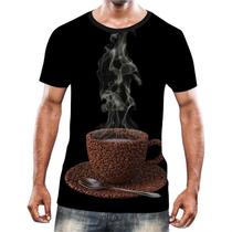 Camisa Camiseta Estampas Eu amo Café Coffee Grãos Arte HD 20