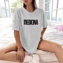 Camisa Camiseta Feminina Estampada 3D Medicina 100% Algodão Fio 30.1 Penteado