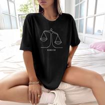 Camisa Camiseta Feminina Estampada Direito Balança da Justiça 100% Algodão Fio 30.1 Penteado