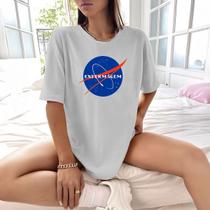 Camisa Camiseta Feminina Estampada Nasa Enfermagem 100% Algodão Fio 30.1 Penteado