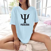 Camisa Camiseta Feminina Estampada Psicologia Simbolo 100% Algodão Fio 30.1 Penteado