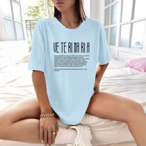 Camisa Camiseta Feminina Estampada Veterinaria 100% Algodão Fio 30.1 Penteado