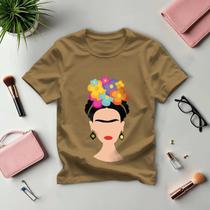 Camisa Camiseta Feminina Frida Kalo Artista Arte Mexico Algodão Confortavel Estilosa Casual
