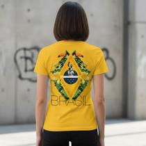 Camisa Camiseta Feminina Futebol Brasil Bandeira Pelé Copa Do Mundo Hexa Confortável Algodão Camisa Camiseta Feminina Futebol Brasil Bandeira Pelé Copa Do Mundo Hexa Confortável Algodão