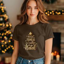 Camisa Camiseta Feminina Nossa Família É O Melhor Do Natal Festa Algodão Confortavel Estilosa Casual Camisa Camiseta Feminina Nossa Família É O Melhor Do Natal Festa Algodão Confortavel Estilosa Casual