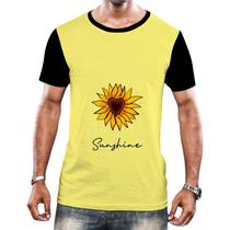 Camisa Camiseta Flor do Sol Girassol Natureza Amarela HD 11