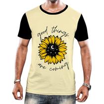 Camisa Camiseta Flor do Sol Girassol Natureza Amarela HD 12