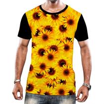 Camisa Camiseta Flor do Sol Girassol Natureza Amarela HD 13