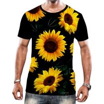 Camisa Camiseta Flor do Sol Girassol Natureza Amarela HD 4