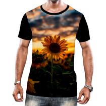 Camisa Camiseta Flor do Sol Girassol Natureza Amarela HD 8