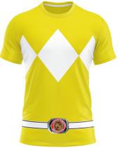 Camisa Camiseta Full Traje Power Rangers Ranger Amarelo