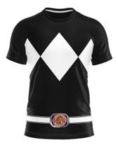 Camisa Camiseta Full Traje Power Rangers Ranger Preto Serie