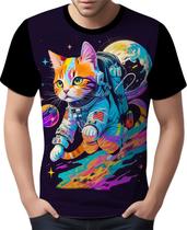 Camisa Camiseta Galaxias Gato Astronauta Fofo Marte Lua 1