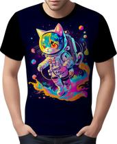 Camisa Camiseta Galaxias Gato Astronauta Fofo Marte Lua 2