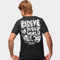 Camisa Camiseta Genuine Grit Masculina Estampada Algodão 30.1 Belive Love World