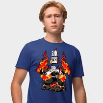 Camisa Camiseta Genuine Grit Masculina Estampada Algodão 30.1 Demon Slayer Kyojuro Rengoku