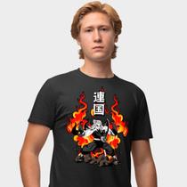 Camisa Camiseta Genuine Grit Masculina Estampada Algodão 30.1 Demon Slayer Kyojuro Rengoku