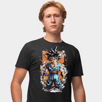 Camisa Camiseta Genuine Grit Masculina Estampada Algodão 30.1 Dragon Ball Z Goku