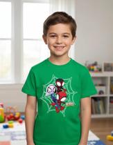 Camisa Camiseta Infantil Juvenil Para Menino Menina 100% Algodão Super Herói Homem Aranha Spider Man MD2 Camisa Camiseta Infantil Juvenil Para Menino Menina 100% Algodão Super Herói Homem Aranha Spider Man MD2