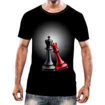 Camisa Camiseta Jogo Tabuleiro Xadrez Rei Torre Rainha HD 1