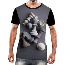 Camisa Camiseta Jogo Tabuleiro Xadrez Rei Torre Rainha HD 13