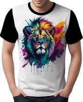 Camisa Camiseta Leão Rei da Selva Savana Rosto Estampa HD 3