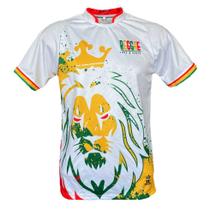 Camisa camiseta Leão Rei - Reggae Love & Peace - Branca - JOTAZ