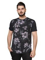 Camisa Camiseta Long Line Swag Estilo Longa Lindas Otima Qualidade Floral 50%polieste 50%algodao P M G GG G1 G2 G3 G4 PLUS SIZE