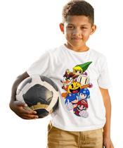 camisa camiseta mario game infantil juvenil 06 - silk livre