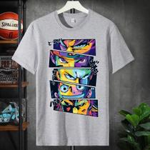 Camisa Camiseta Masculina Anime Colorido Blusa 100% Algodão