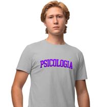 Camisa Camiseta Masculina Estampada College Psicologia 100% Algodão Fio 30.1 Penteado