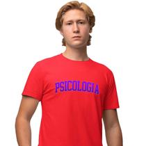 Camisa Camiseta Masculina Estampada College Psicologia 100% Algodão Fio 30.1 Penteado