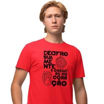 Camisa Camiseta Masculina Estampada Decifro Sua Mente 100% Algodão Fio 30.1 Penteado