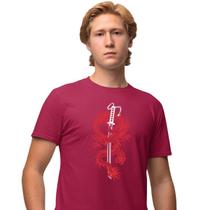 Camisa Camiseta Masculina Estampada Dragon Katana 100% Algodão Fio 30.1 Penteado