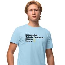 Camisa Camiseta Masculina Estampada Economia & Ceteris Paribus 100% Algodão Fio 30.1 Penteado