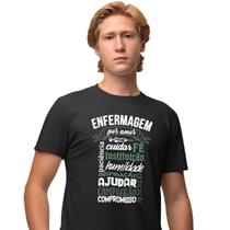 Camisa Camiseta Masculina Estampada Enfermagem por Amor 100% Algodão Fio 30.1 Penteado