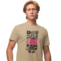 Camisa Camiseta Masculina Estampada Eu Nunca Mais Li Jornal 100% Algodão Fio 30.1 Penteado