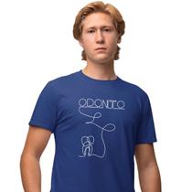 Camisa Camiseta Masculina Estampada Line Odontologia 100% Algodão Fio 30.1 Penteado