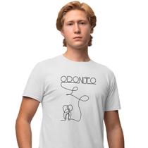 Camisa Camiseta Masculina Estampada Line Odontologia 100% Algodão Fio 30.1 Penteado