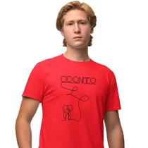 Camisa Camiseta Masculina Estampada Line Odontologia 100% Algodão Fio 30.1 Penteado