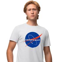 Camisa Camiseta Masculina Estampada Nasa Enfermagem 100% Algodão Fio 30.1 Penteado