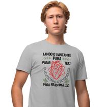 Camisa Camiseta Masculina Estampada Qualificado Para Reanima-lo 100% Algodão Fio 30.1 Penteado