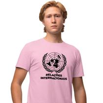 Camisa Camiseta Masculina Estampada Relações Internacionais 100% Algodão Fio 30.1 Penteado