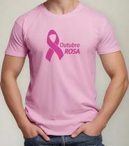 Camisa Camiseta Masculina Feminina Algodão Campanha Outubro Rosa Prevenção ao Cancer de Mama MD4 Camisa Camiseta Masculina Feminina Algodão Campanha Outubro Rosa Prevenção ao Cancer de Mama MD4