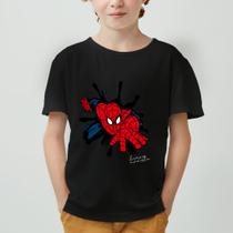 Camisa Camiseta Masculina Infantil Homem Aranha Spider Man Herói Da Marvel