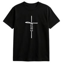 Camisa Camiseta Masculina Jesus Cristo Religião Cristã Cruz Deus Igreja Cristianismo Algodão Confortavel Casual