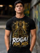 Camisa camiseta masculina preta santa nossa senhora Aparecida católica Camisa camiseta masculina preta santa nossa senhora Aparecida católica