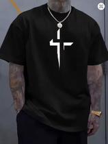 Camisa Camiseta Masculino Cruz Estiloso Moderno Tendencia Casual Confortavel