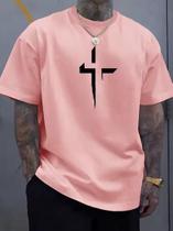 Camisa Camiseta Masculino Cruz Estiloso Moderno Tendencia Casual Confortavel